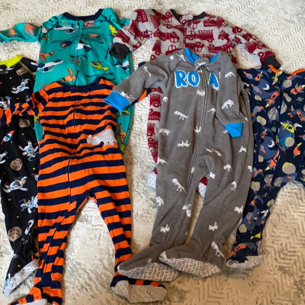 Baby boy zipper footed pajamas